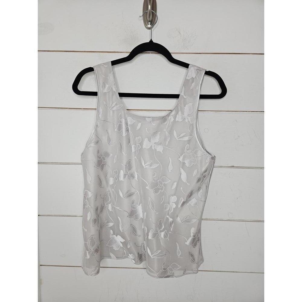 Vintage Cinema Etoile Large grey sheer overlayed camisole